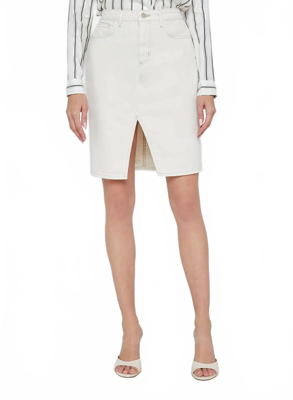 NEW L'AGENCE tylee knee length skirt in macadamia